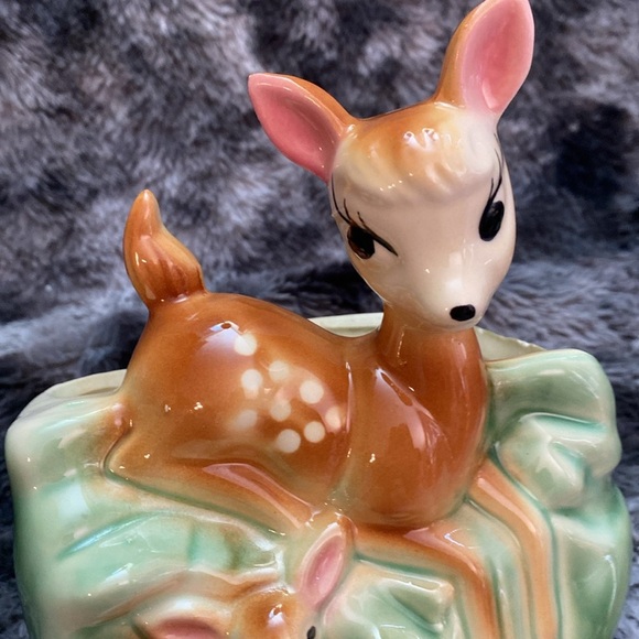 Vintage Deer Ceramic Planter - Green and Brown - Picture 10 of 16